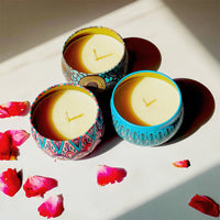 Mandala Glow Scented Candles – Set of 3 Boho Decorative Tins