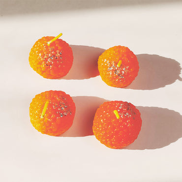 Festive Ladoo Glow Decorative Candles – Set of 4