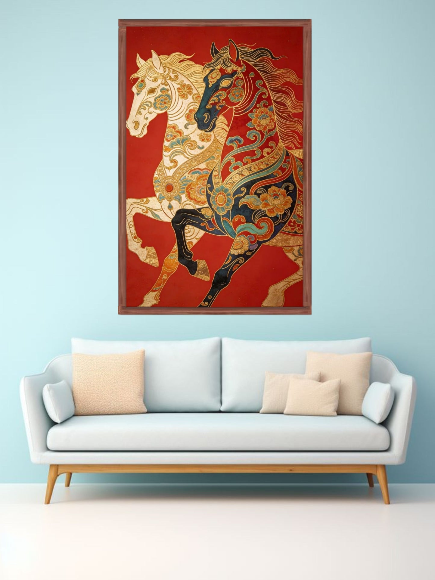 Royal Horse Canvas Wall Art | Traditional Decorative Horse Painting