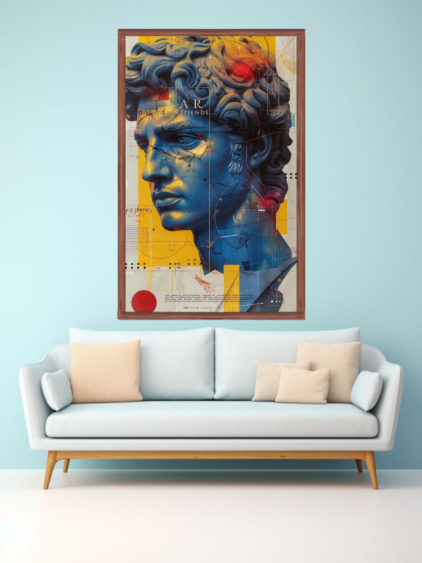 Modern Abstract David Sculpture Canvas Painting