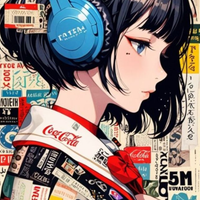 Anime Girl with Headphones Canvas Wall Art - Memories Insite