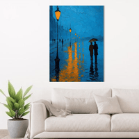 Romantic Rain Street Canvas Wall Art - Memories InsiteRAIN STREET FRAME CANVES - STRECHED