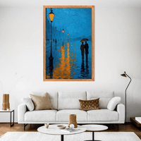 Romantic Rain Street Canvas Wall Art - Memories InsiteRAIN STREET FRAME CANVES - STRECHED