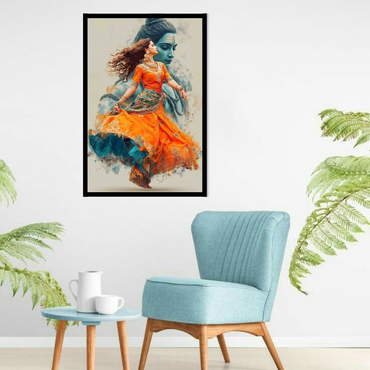Parvati Shiv Dancing Canvas Wall Art