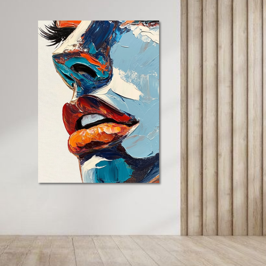 Abstract Face Canvas Painting