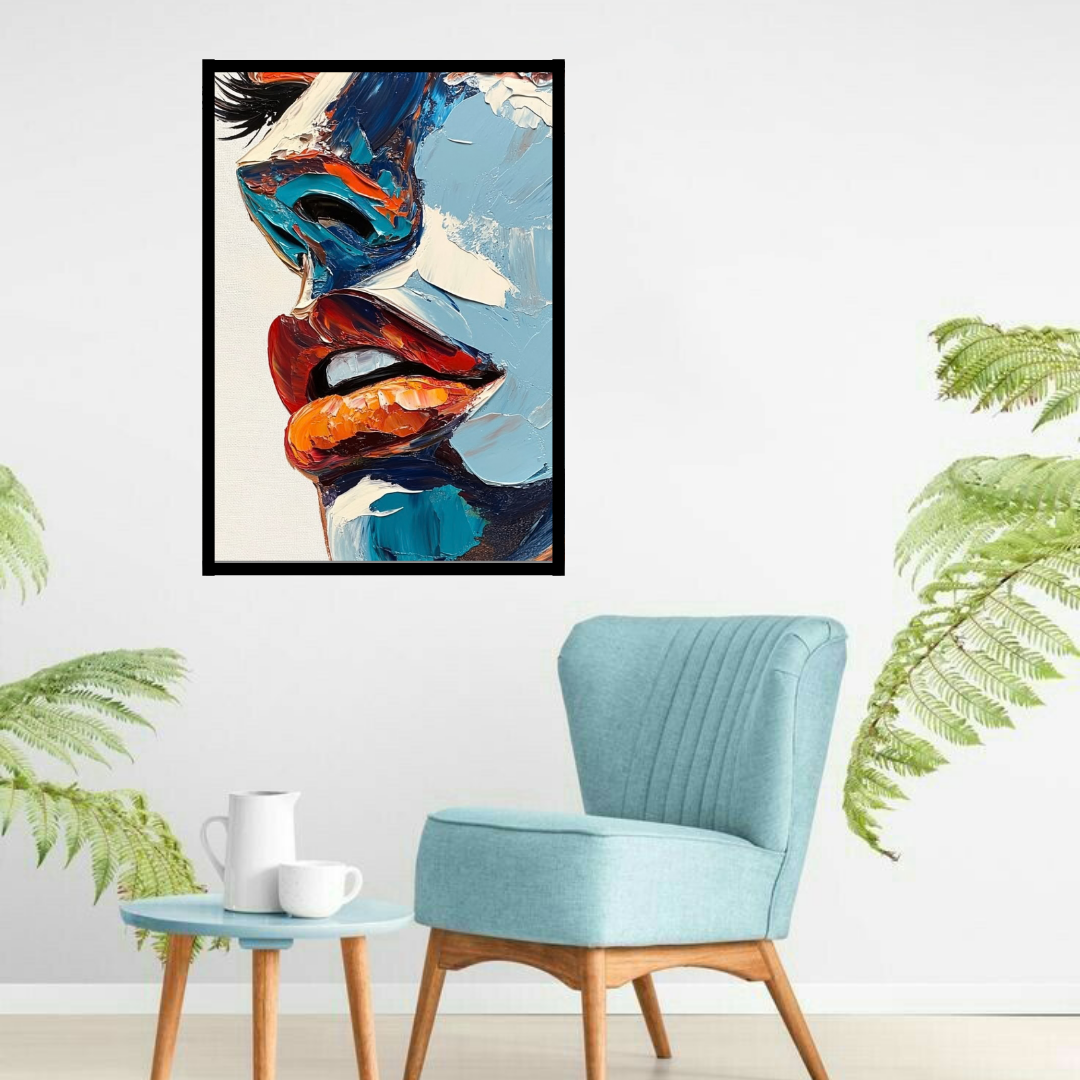 Abstract Face Canvas Painting
