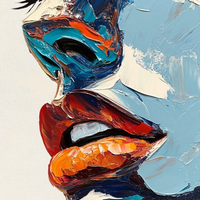 Abstract Face Canvas Painting