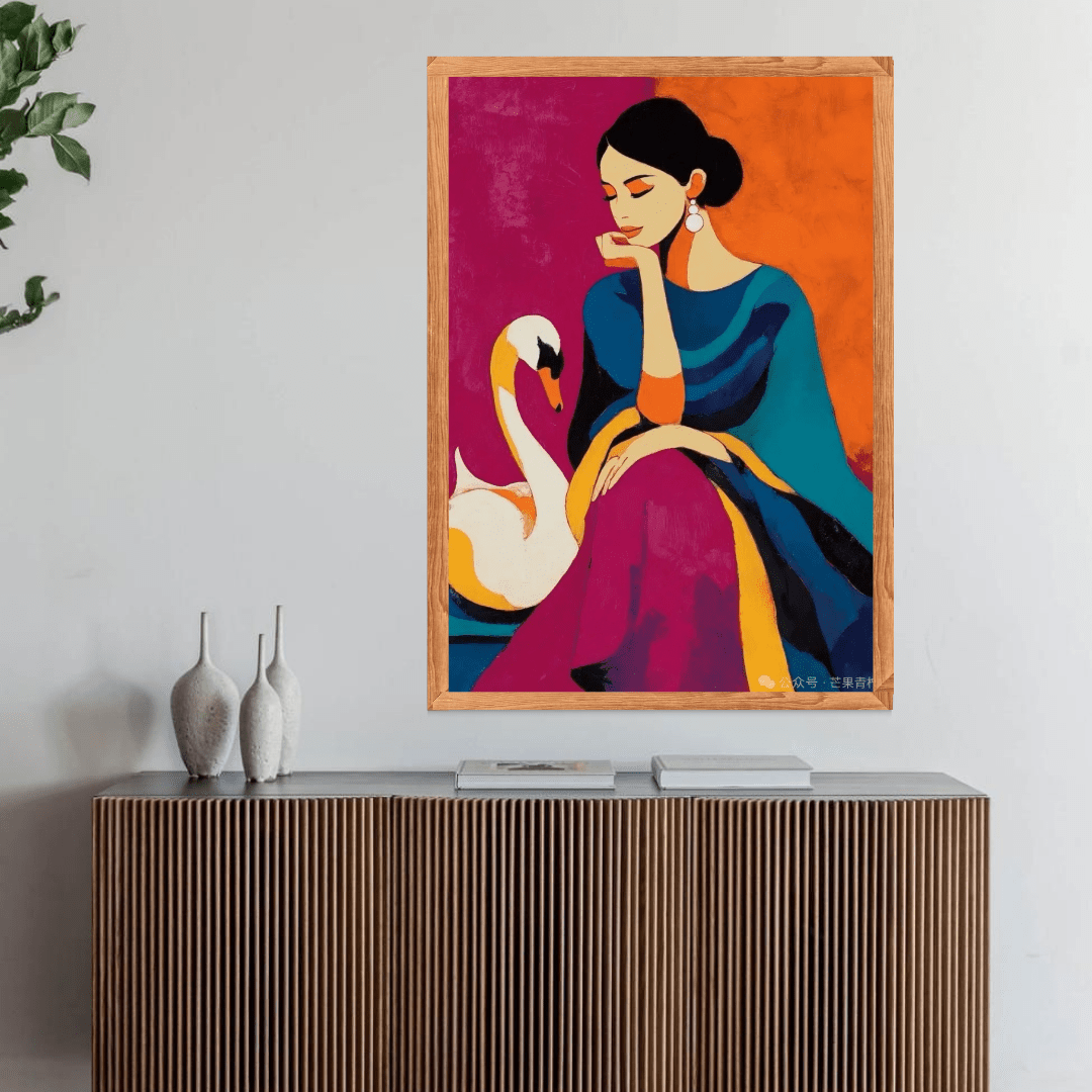 Elegant Lady with Swan Canvas Painting - Memories InsiteLADY WITH SWAN CANVAS - STRECHED