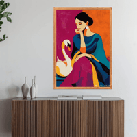 Elegant Lady with Swan Canvas Painting - Memories InsiteLADY WITH SWAN CANVAS - STRECHED
