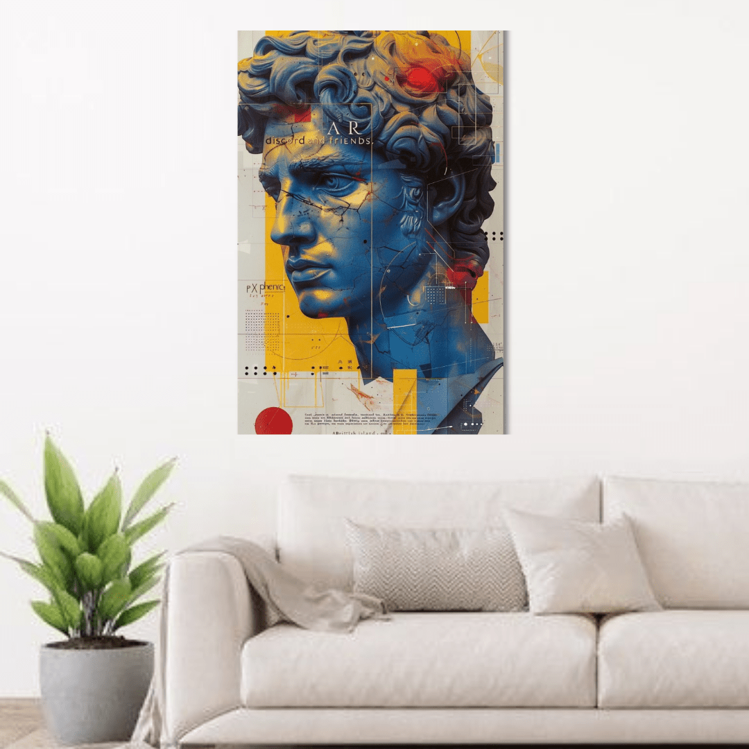 Modern Abstract David Sculpture Canvas Painting - Memories InsiteMODERN DAVID  SCULPTURE STRECHED CANVAS