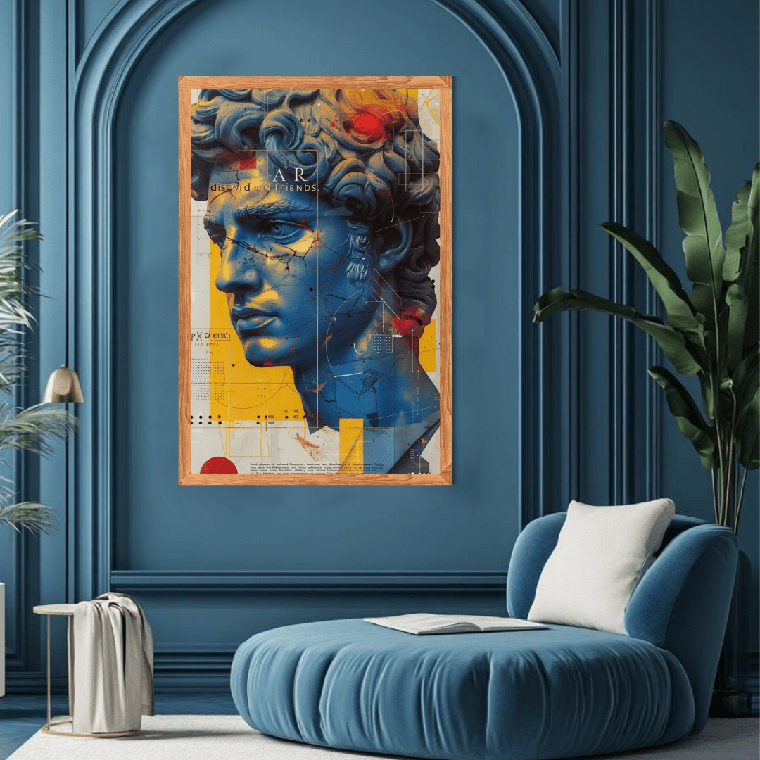 Modern Abstract David Sculpture Canvas Painting - Memories InsiteMODERN DAVID  SCULPTURE STRECHED CANVAS