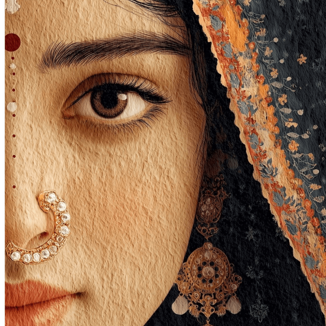 Traditional Indian Woman Portrait Canvas Wall Art - Memories Insite