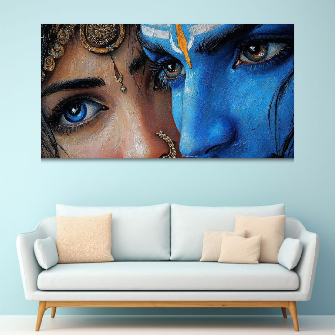 Shiv Parvati Close-Up Canvas Wall Art