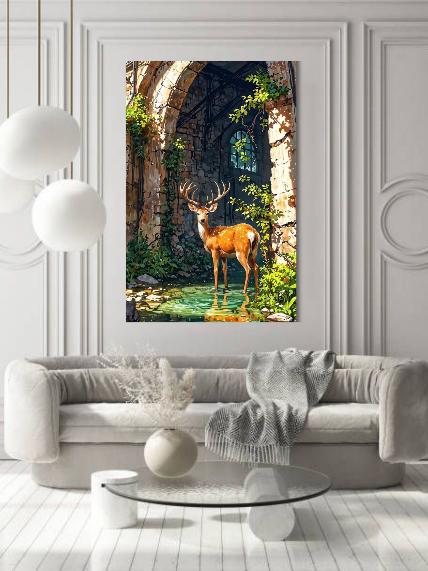 Majestic Deer Canvas Wall Art | Nature Wildlife Painting