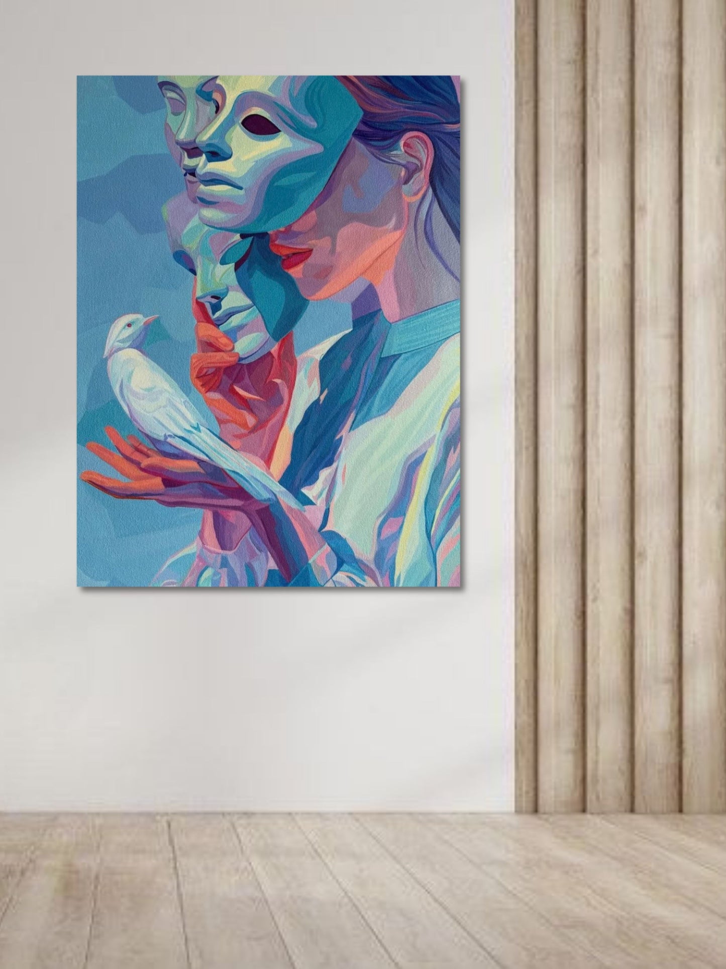 Abstract Surreal Woman Canvas Wall Art | Modern Conceptual Portrait Painting