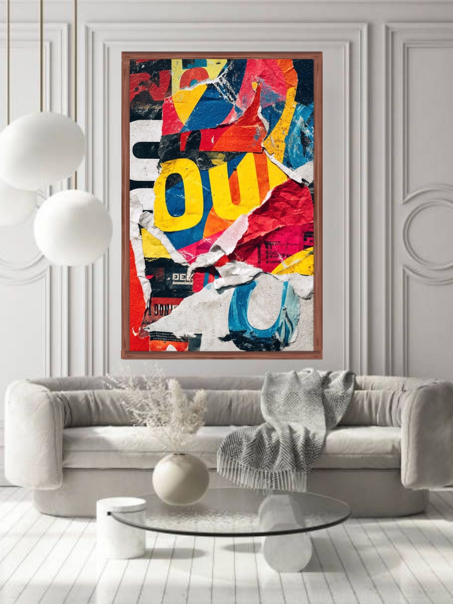 Abstract Urban Collage Canvas Wall Art | Colorful Typography Pop Art Painting