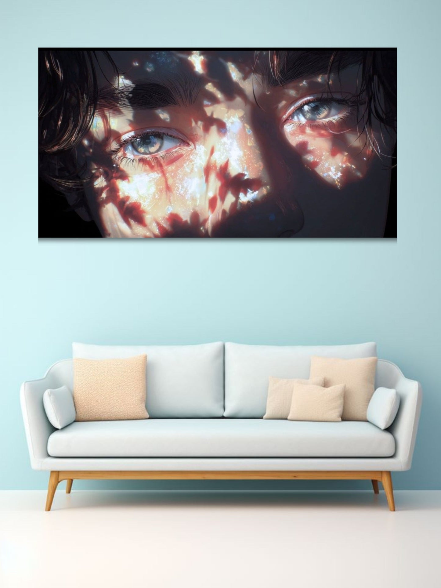 Aesthetic Eyes Canvas Wall Art | Cinematic Close-Up Portrait Painting