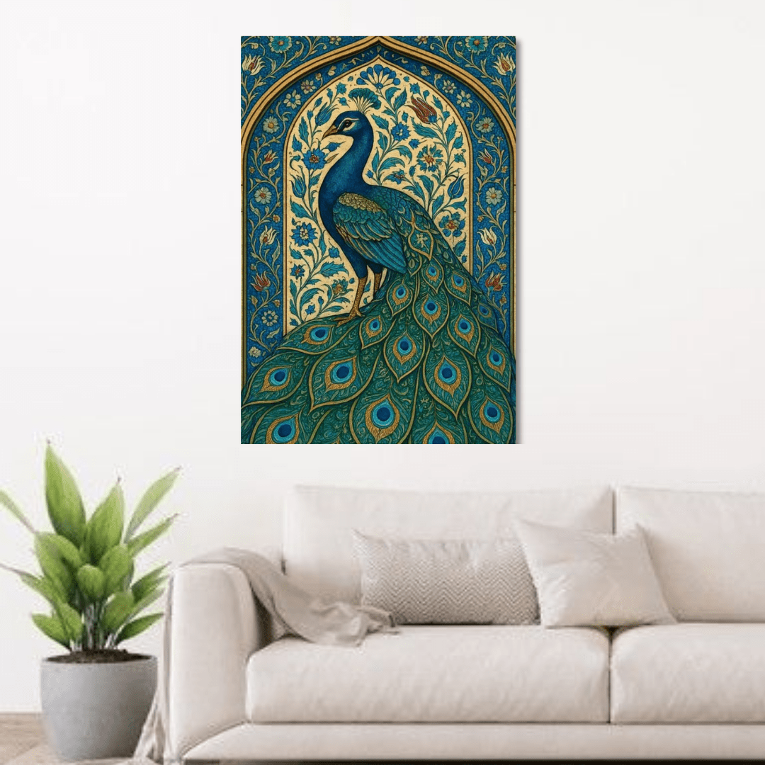 Royal Peacock Canvas Wall Art - Memories InsiteROYAL PICKCOCK FRAME- STRECHED