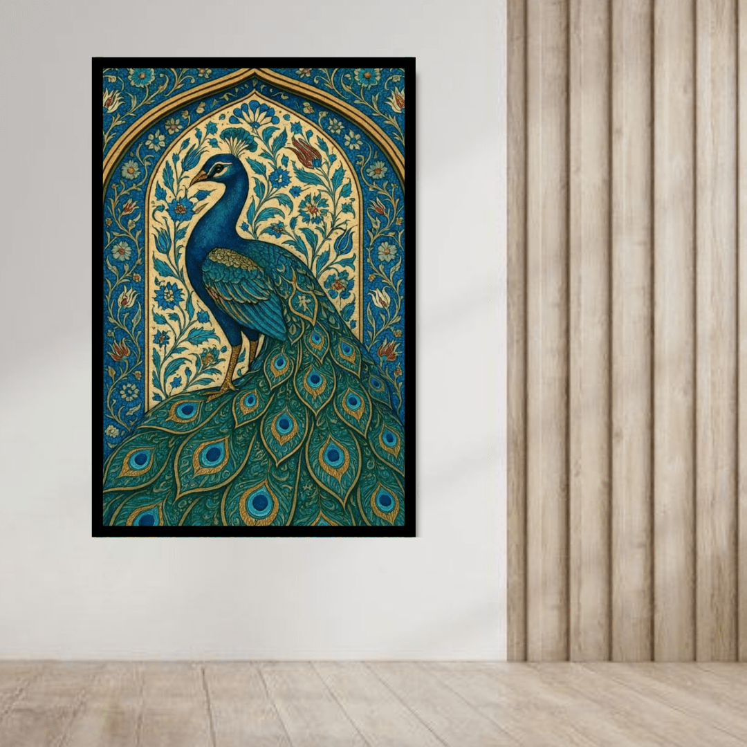 Royal Peacock Canvas Wall Art - Memories InsiteROYAL PICKCOCK FRAME- STRECHED