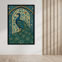Royal Peacock Canvas Wall Art - Memories InsiteROYAL PICKCOCK FRAME- STRECHED