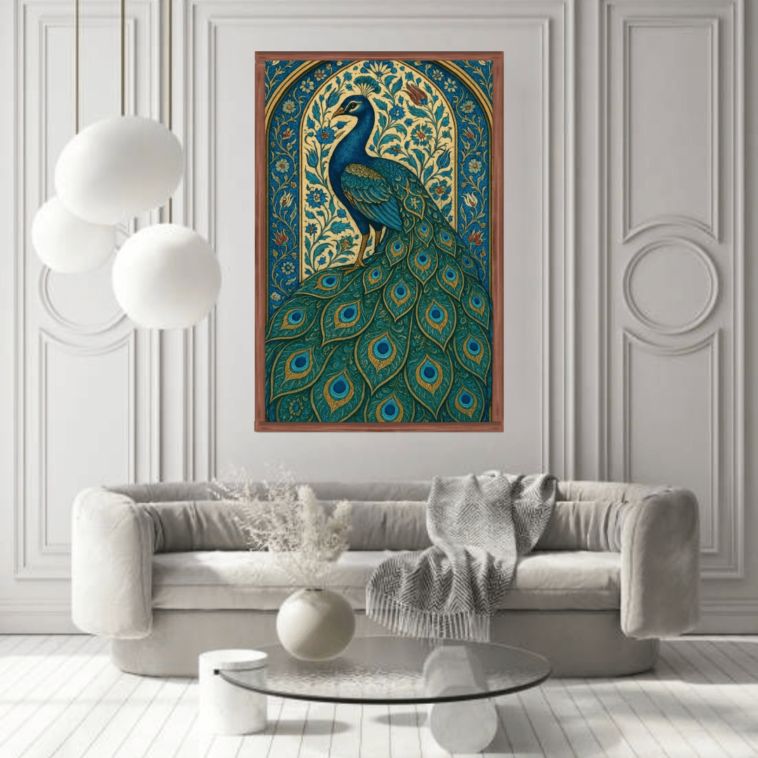 Royal Peacock Canvas Wall Art - Memories InsiteROYAL PICKCOCK FRAME- STRECHED