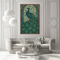 Royal Peacock Canvas Wall Art - Memories InsiteROYAL PICKCOCK FRAME- STRECHED
