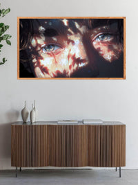 Aesthetic Eyes Canvas Wall Art | Cinematic Close-Up Portrait Painting
