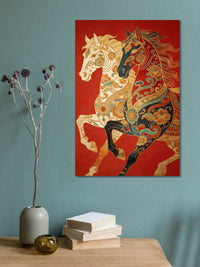 Royal Horse Canvas Wall Art | Traditional Decorative Horse Painting