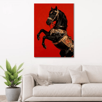 Black Royal Horse Canvas Wall Art - Memories InsiteBLACK ROYAL HORSE FRAME CANVAS -STRECHED