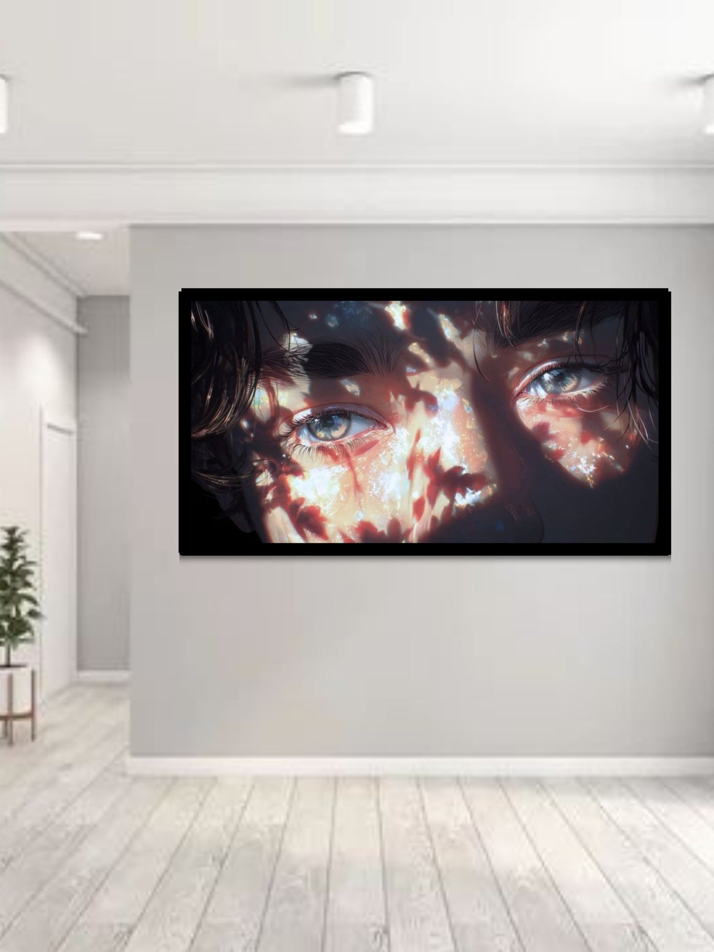 Aesthetic Eyes Canvas Wall Art | Cinematic Close-Up Portrait Painting