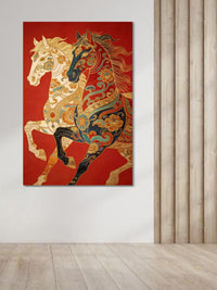 Royal Horse Canvas Wall Art | Traditional Decorative Horse Painting
