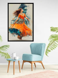 Shiv Tandav Dance Canvas Wall Art | Lord Shiva & Classical Dancer Painting