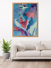 Abstract Surreal Woman Canvas Wall Art | Modern Conceptual Portrait Painting