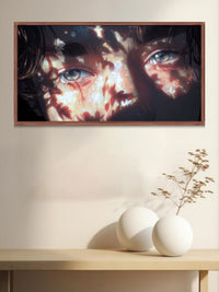 Aesthetic Eyes Canvas Wall Art | Cinematic Close-Up Portrait Painting