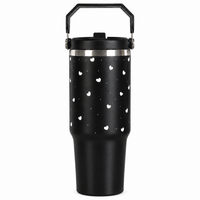Aesthetic Heart Print Stainless Steel Tumbler