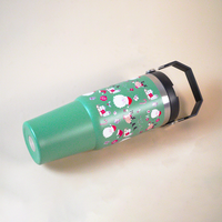 Jolly Santa & Reindeer Green Christmas Tumbler