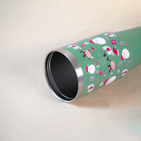 Jolly Santa & Reindeer Green Christmas Tumbler