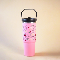 Hummingbird Floral Christmas Deer Tumbler