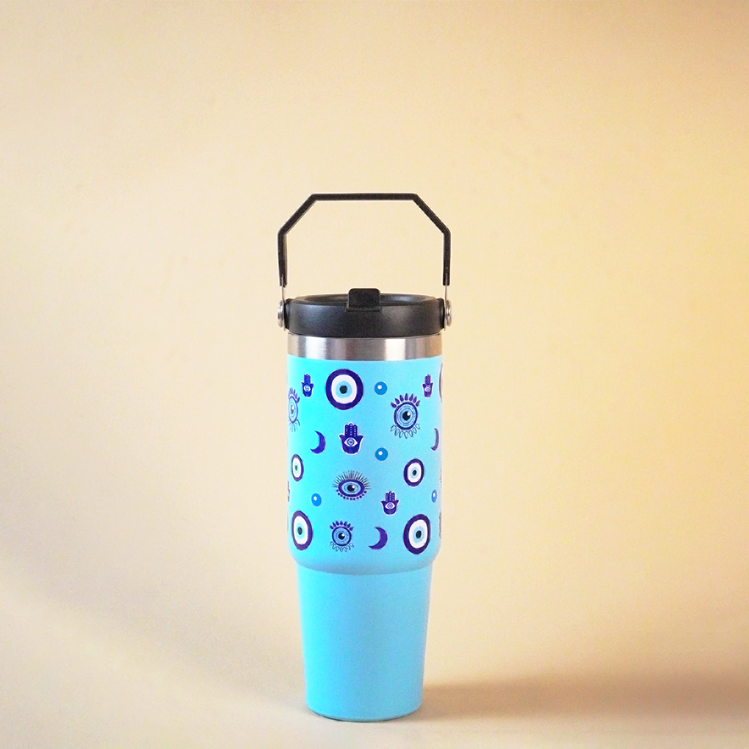 Evil Eye Protection with Hamsa Hands Insulated Tumbler