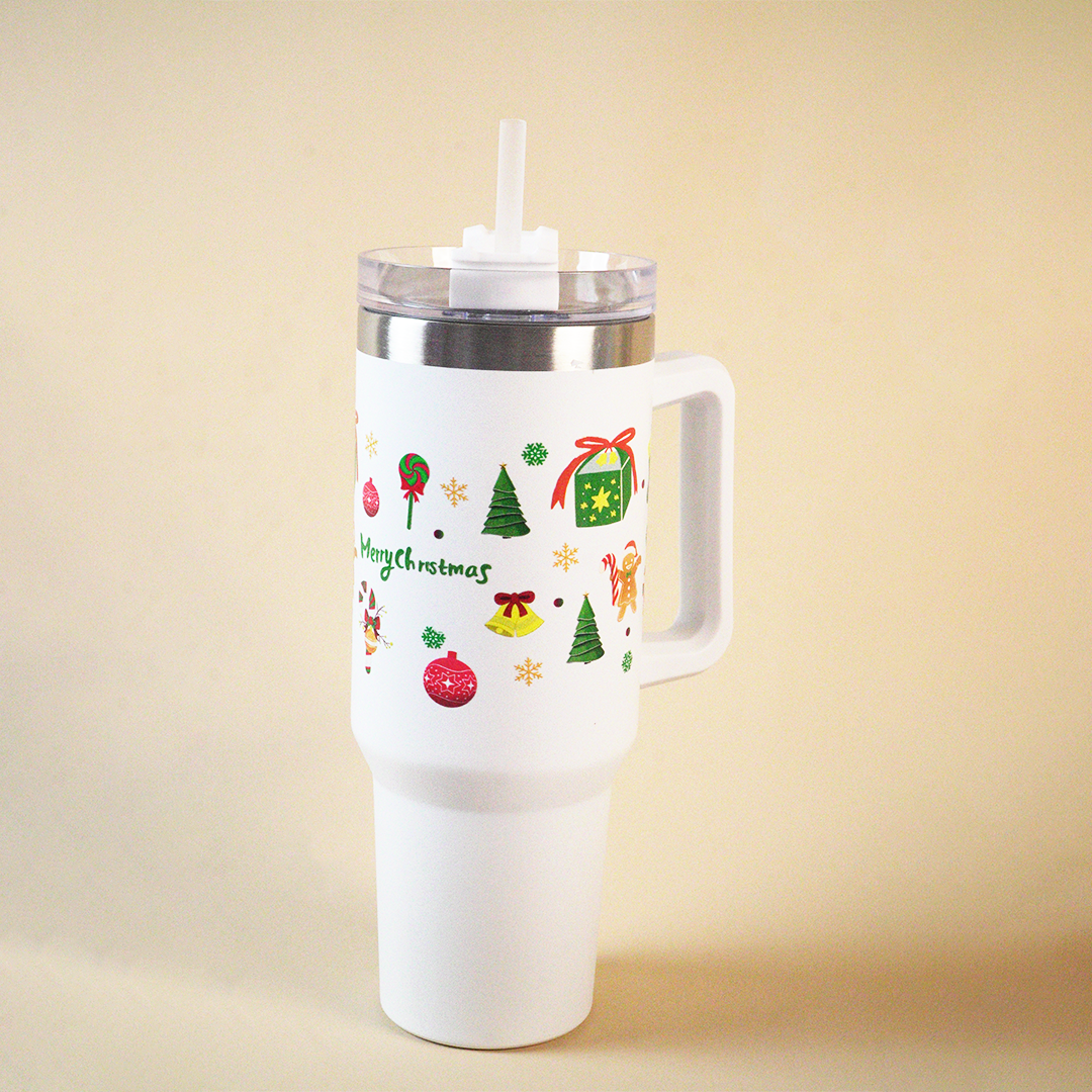 Merry Christmas White Insulated Tumbler