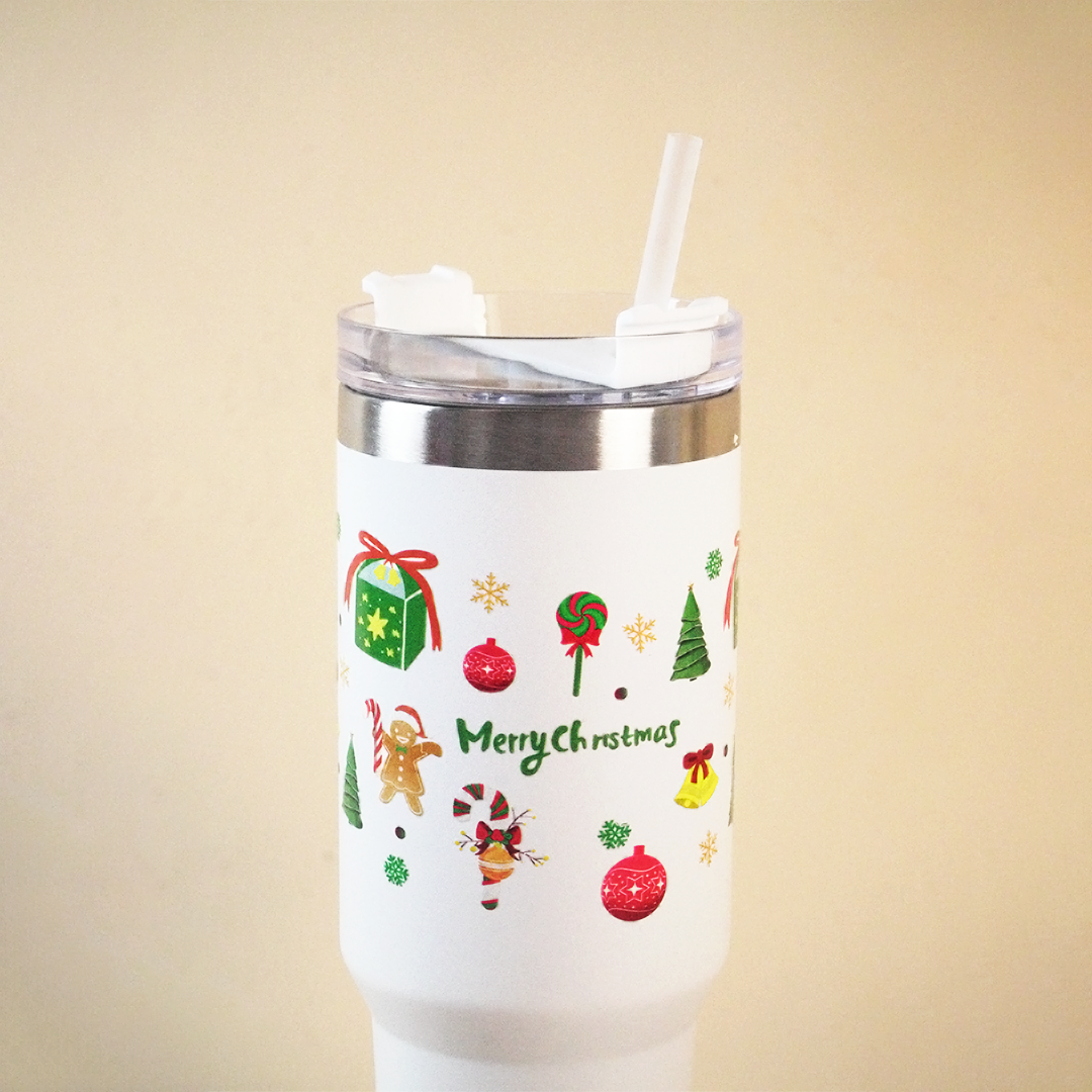 Merry Christmas White Insulated Tumbler