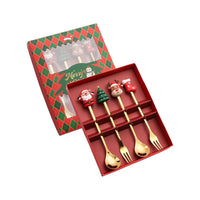 Set of 4 Stainless Steel Christmas Spoon