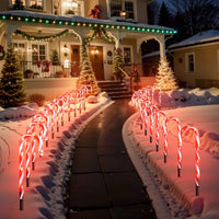 Solar Christmas Candy Cane Light
