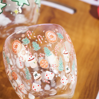 Set-2 Candy Cane & Christmas Treats  -Double Wall Glass Mug