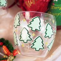 Set-2 Christmas Tree  -Double Wall Glass Mug