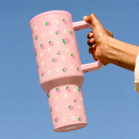Cute Strawberry Tumbler — Leakproof & Insulated (Pink)