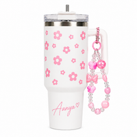 Pink Daisy Stainless Steel Tumbler