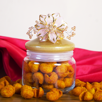 Set of 4 Golden Delight Festive Jar Set – Decorative Snack & Dry Fruit Jars for Gifting & Home Décor