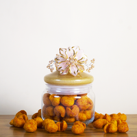Set of 4 Golden Delight Festive Jar Set – Decorative Snack & Dry Fruit Jars for Gifting & Home Décor