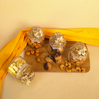 Set of 4 Golden Delight Festive Jar Set – Decorative Snack & Dry Fruit Jars for Gifting & Home Décor